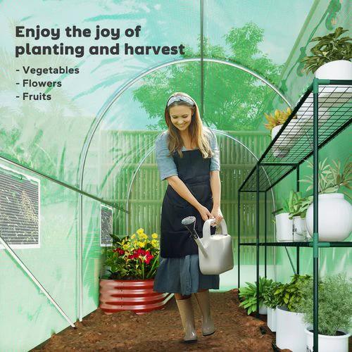 Outsunny Greenhouse Polytunnel Walk-in Grow Plant Steel 3 x 2 m Outdoor by Outsunny