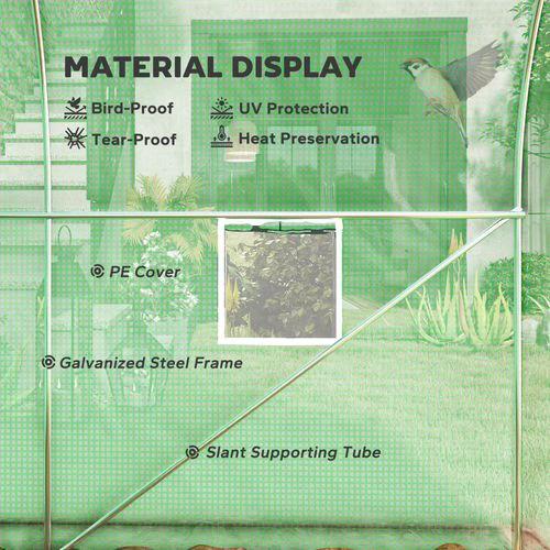 Outsunny Greenhouse Polytunnel Walk-in Grow Plant Steel 3 x 2 m Outdoor by Outsunny