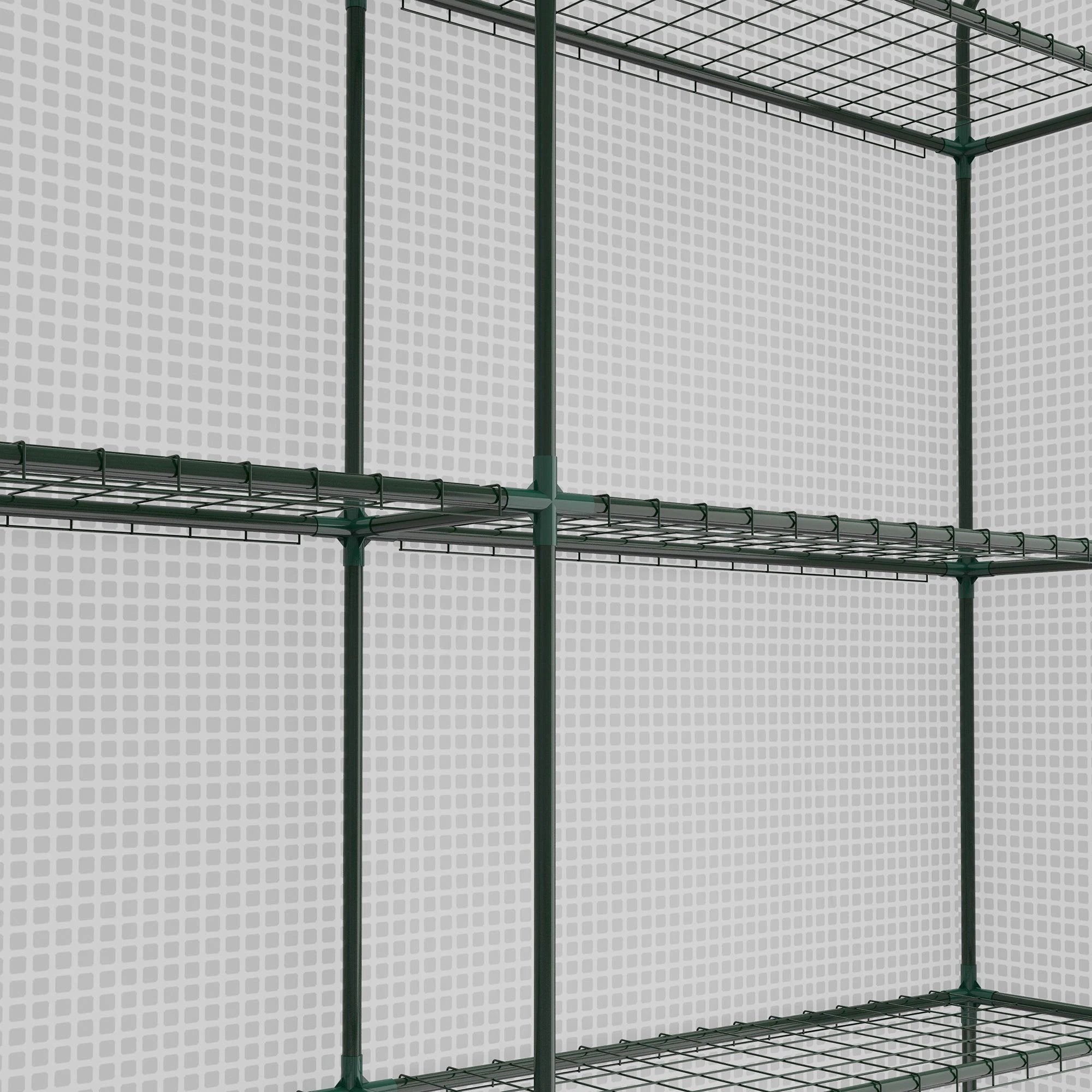 Outsunny Outsunny Walk-in Garden Greenhouse Shelves Polytunnel Steeple Grow House - Greenhouse