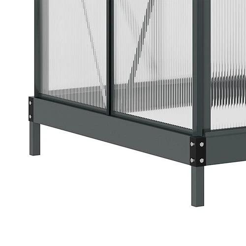 Outsunny Polycarbonate Walk-In Garden Greenhouse Aluminium Frame w/ Slide Door 6 x 4ft - Greenhouse