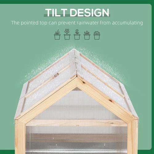Raised Garden Bed with Greenhouse Top, 122x 61 x 81.7cm, Natural Kit by Outsunny