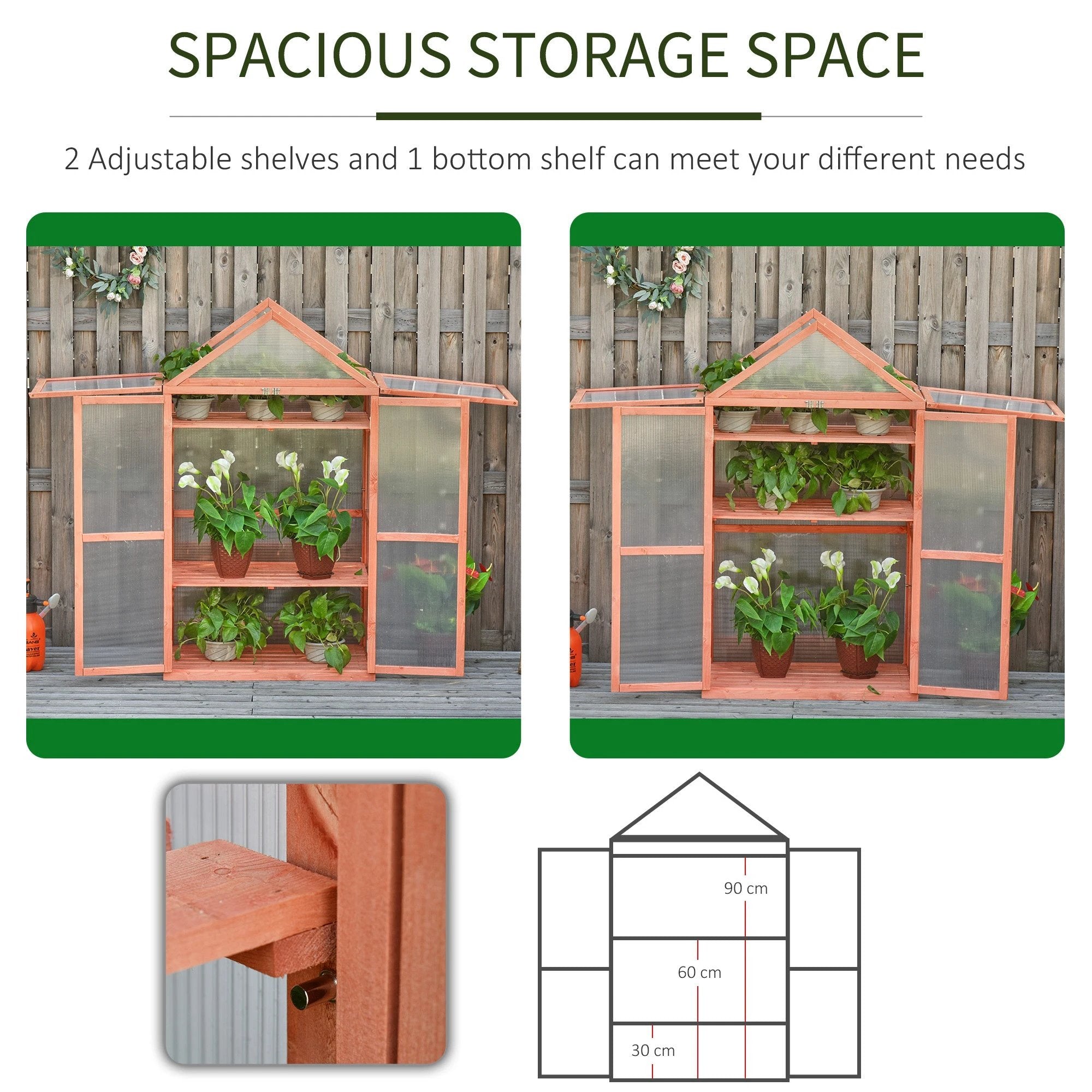 Outsunny Garden Polycarbonate Cold Frame Greenhouse Grow House Flower Vegetable Plants - Greenhouse