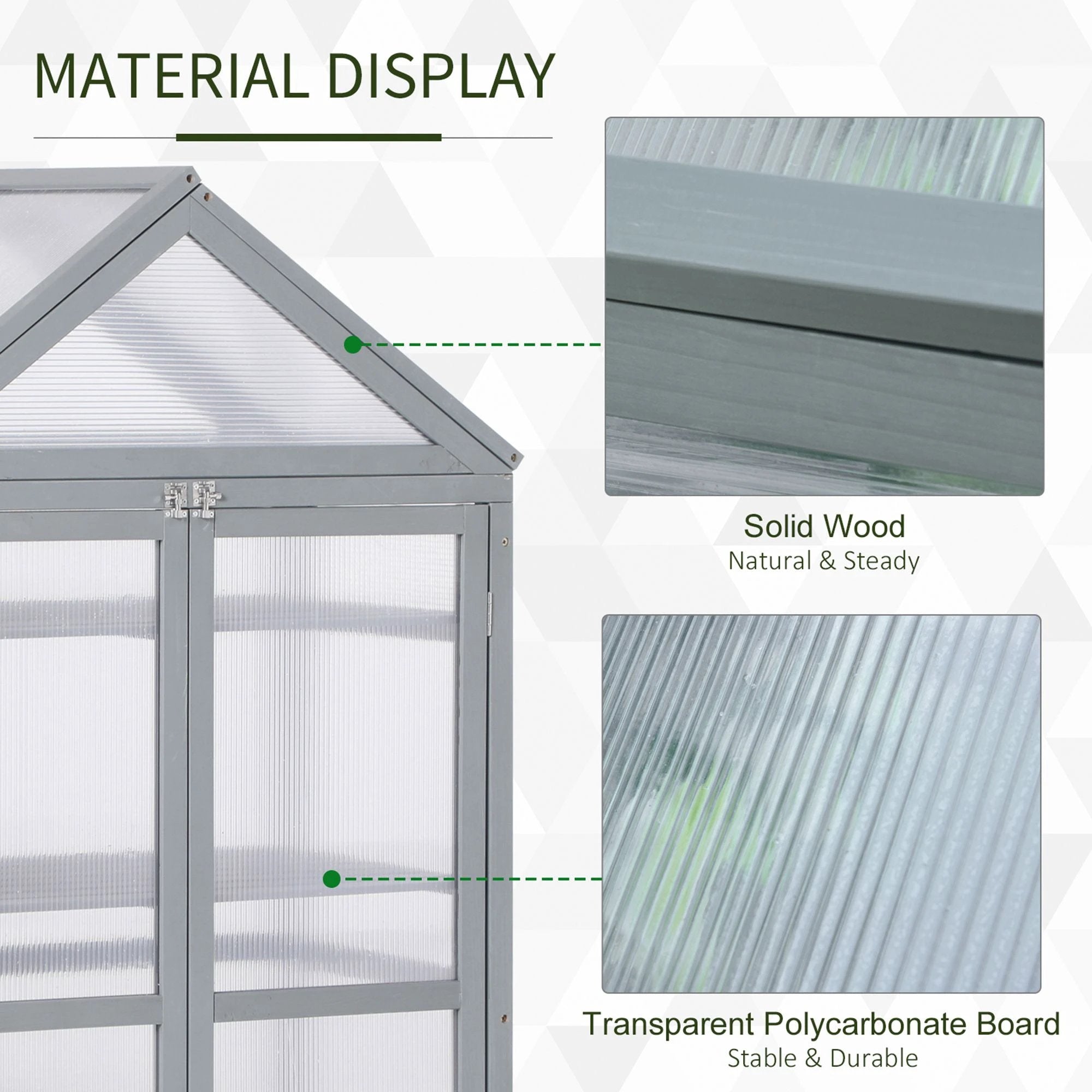 Outsunny Garden Polycarbonate Cold Frame Greenhouse Grow House Flower Vegetable Plants - Greenhouse
