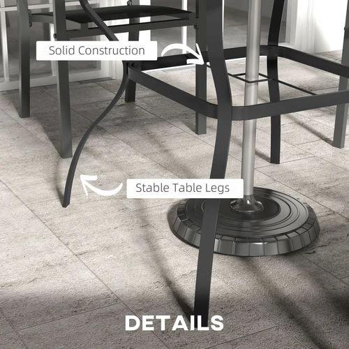 Outsunny Outsunny Garden Dining Table w/ Umbrella Hole, Dining Table for 4, Grey -