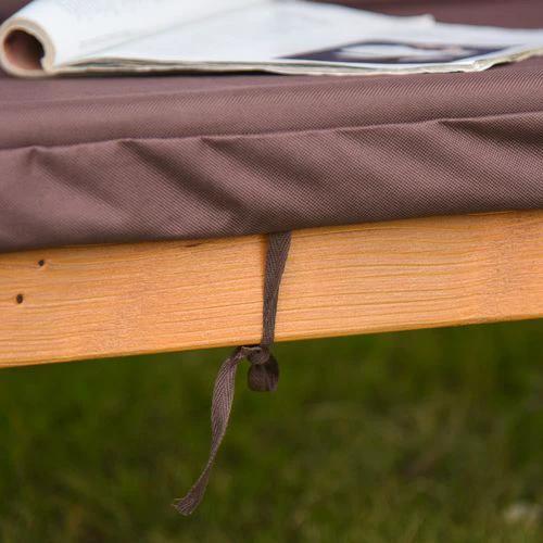 Outsunny 3 Seater Swing Chair & Adjustable Canopy, Wooden Hammock Bench Brown - Hammocks