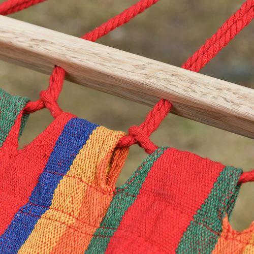 Cotton Hammock Soft Portable Swing Sleeping & Headrest & Side Pocket Chair by Outsunny