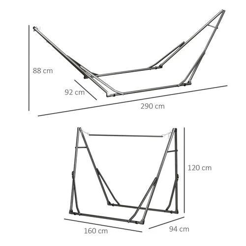 Outsunny Foldable Hammock Stand, 2 in 1 Hammock Net Stand & Clothes Drying Rack by Outsunny