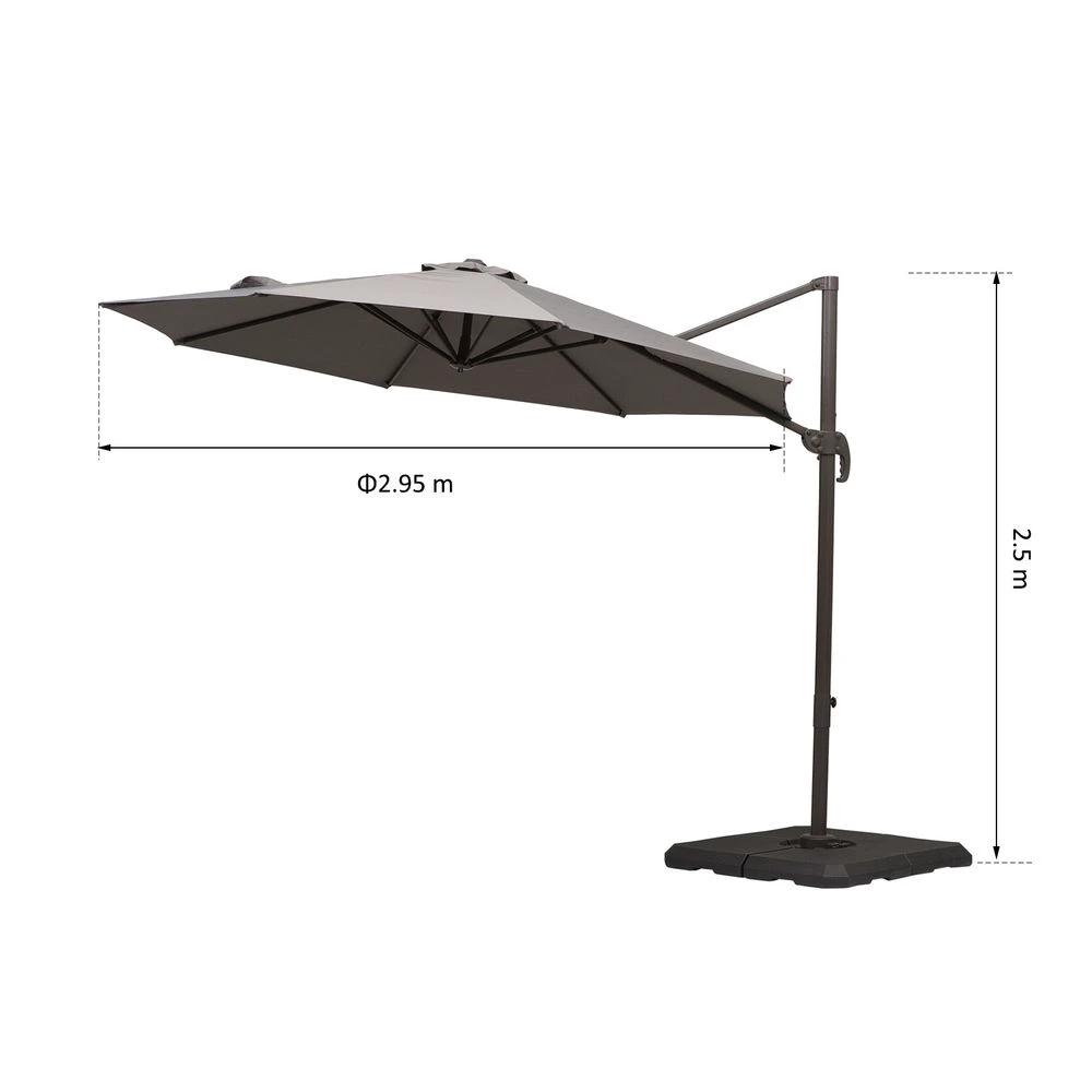 3m Cantilever Aluminium Frame Outdoor Garden Parasol by Outsunny