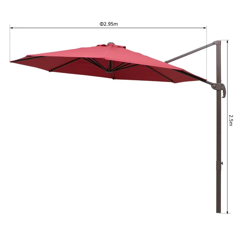 Outsunny 3m Cantilever Aluminium Frame Outdoor Garden Parasol - Uncategorized Parasol