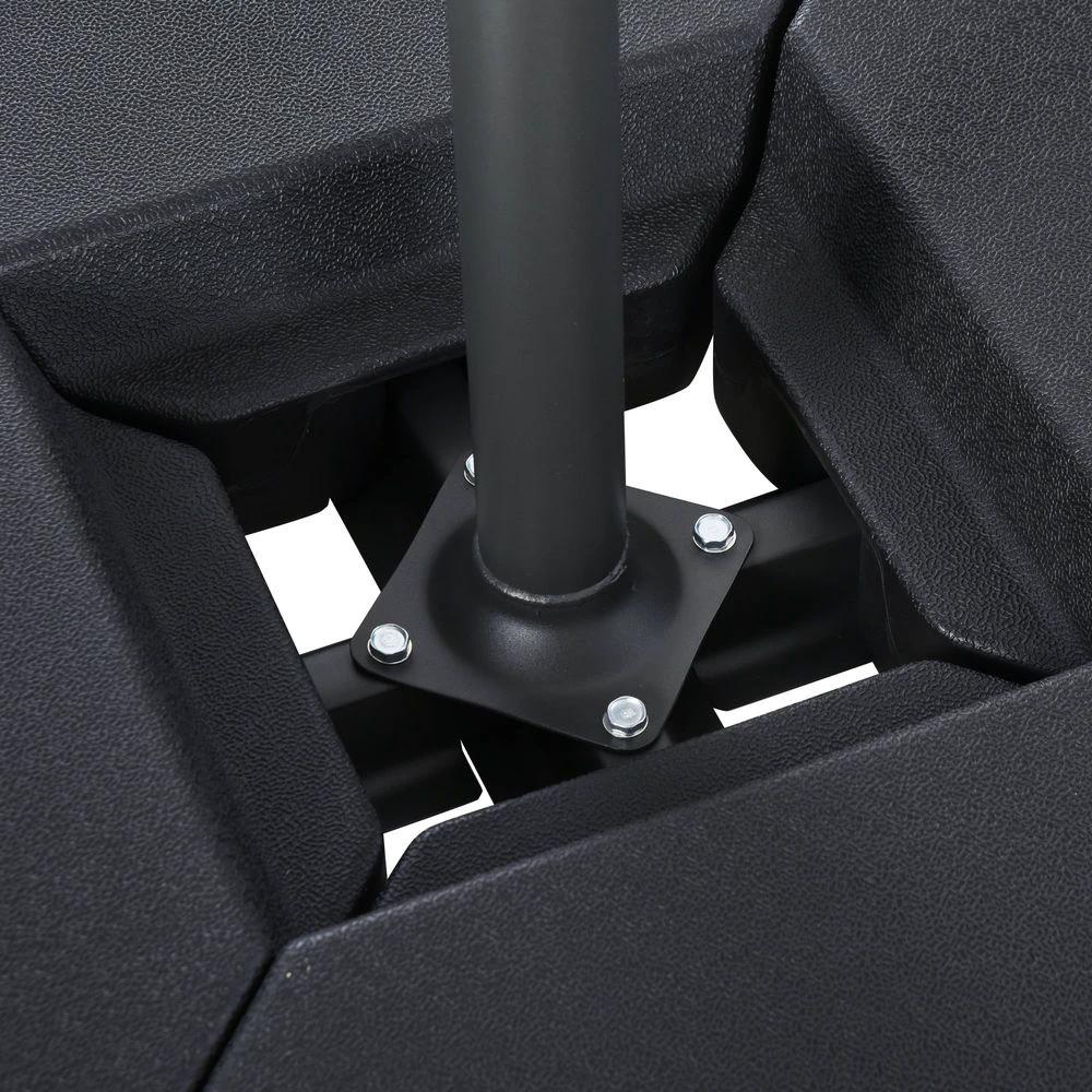 Outsunny HDPE 4-Part Fillable Parasol Base Black - Uncategorized Parasol