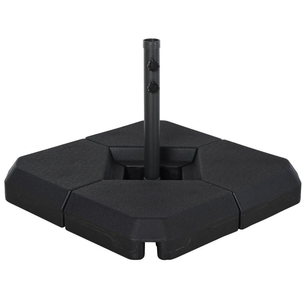 HDPE 4-Part Fillable Parasol Base Black by Outsunny