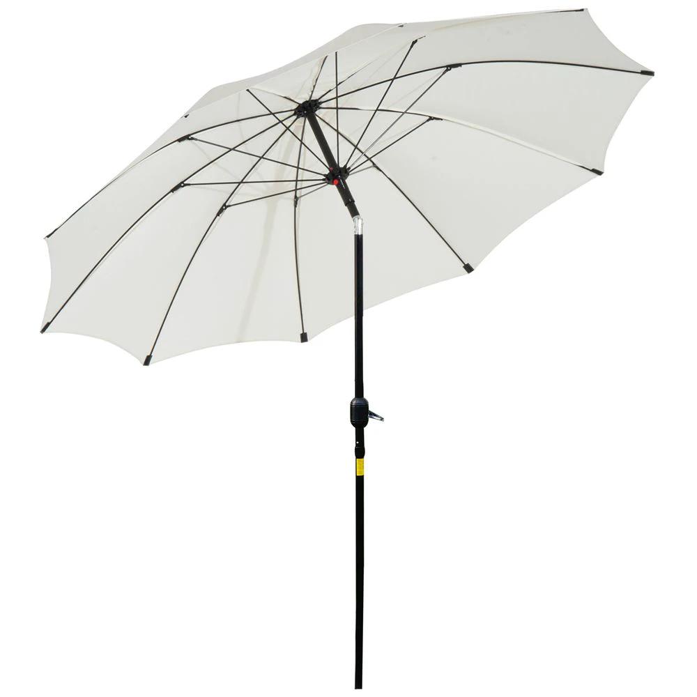 Outsunny 2.6M Umbrella Parasol-Cream White by Outsunny