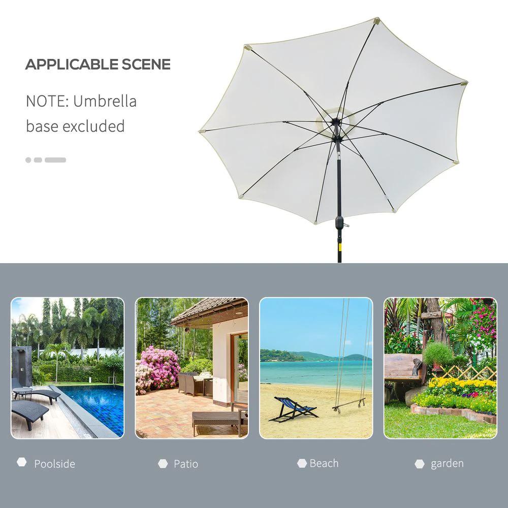 Outsunny 2.6M Umbrella Parasol-Cream White by Outsunny