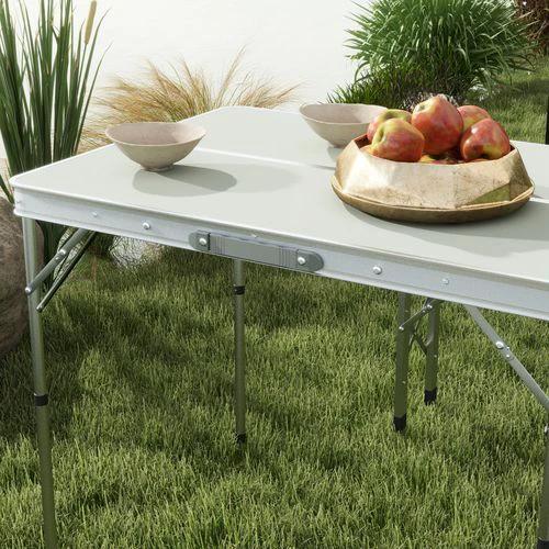 Outsunny Camping Picnic Table and 2 Benches Folding Aluminium Garden Table Set by Outsunny