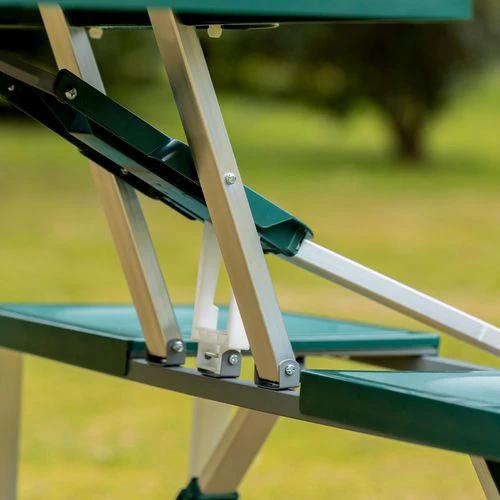 Picnic Table Chair Set 4 Seat Aluminium PP W/ 2.7cm Umbrella Hole by Outsunny
