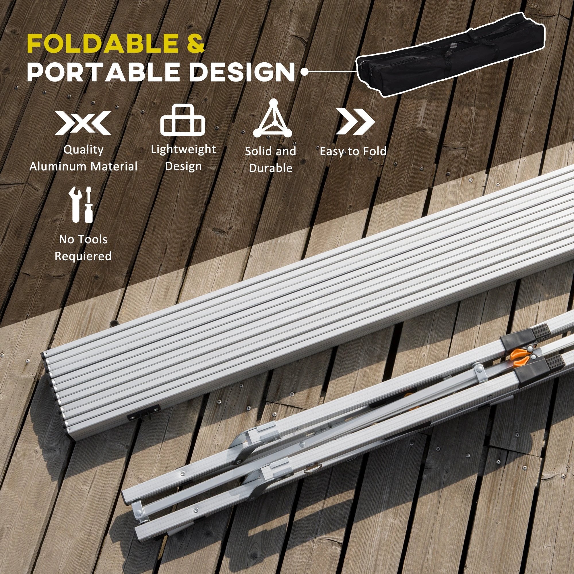 Portable Roll-up Aluminium Folding Picnic Table Outdoor BBQ Party by Outsunny