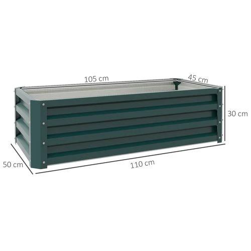 Outsunny Outdoor Planter Box, Steel Raised Garden Bed, Set of 2, Green by Outsunny