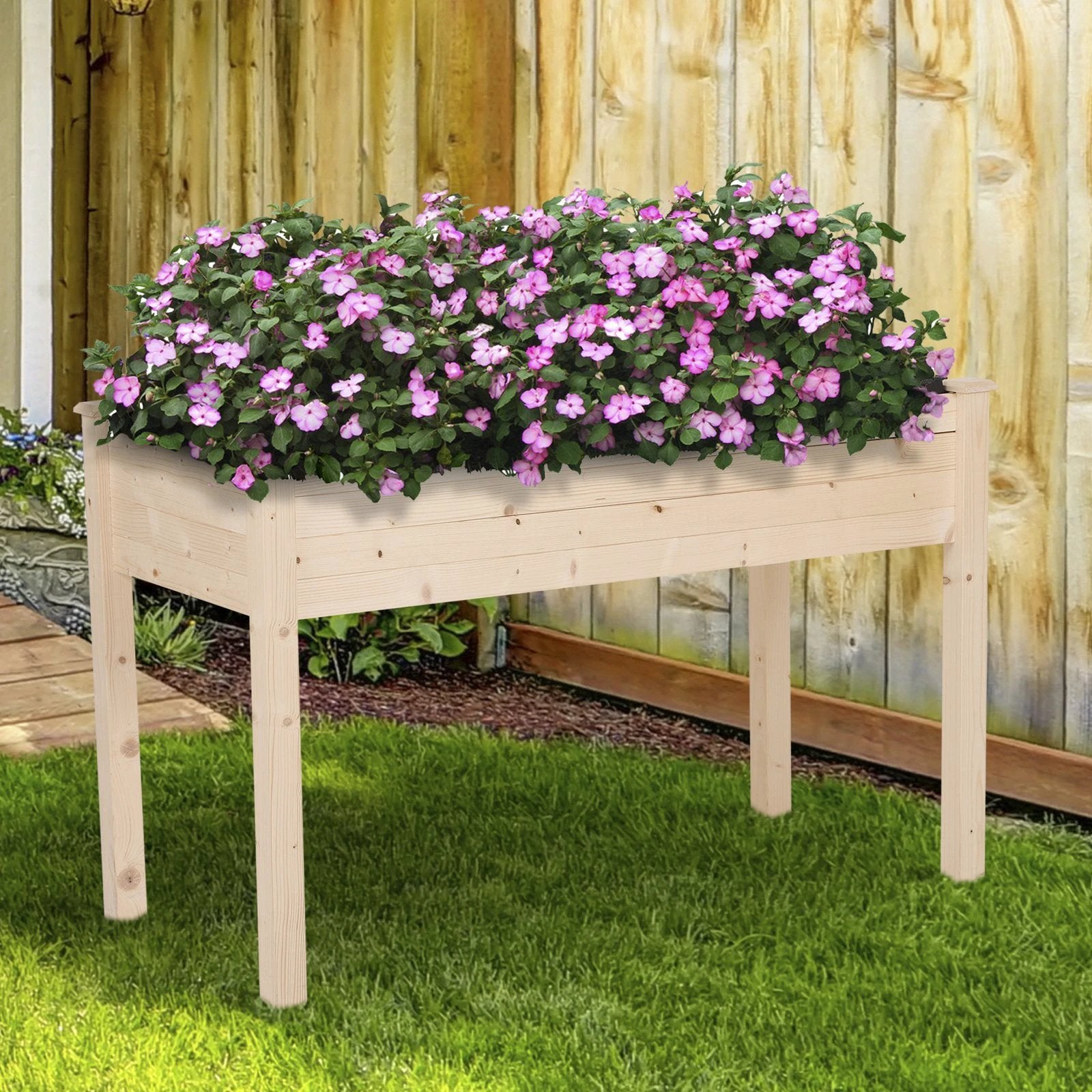 Raised Wood Garden Bed Planter by Outsunny