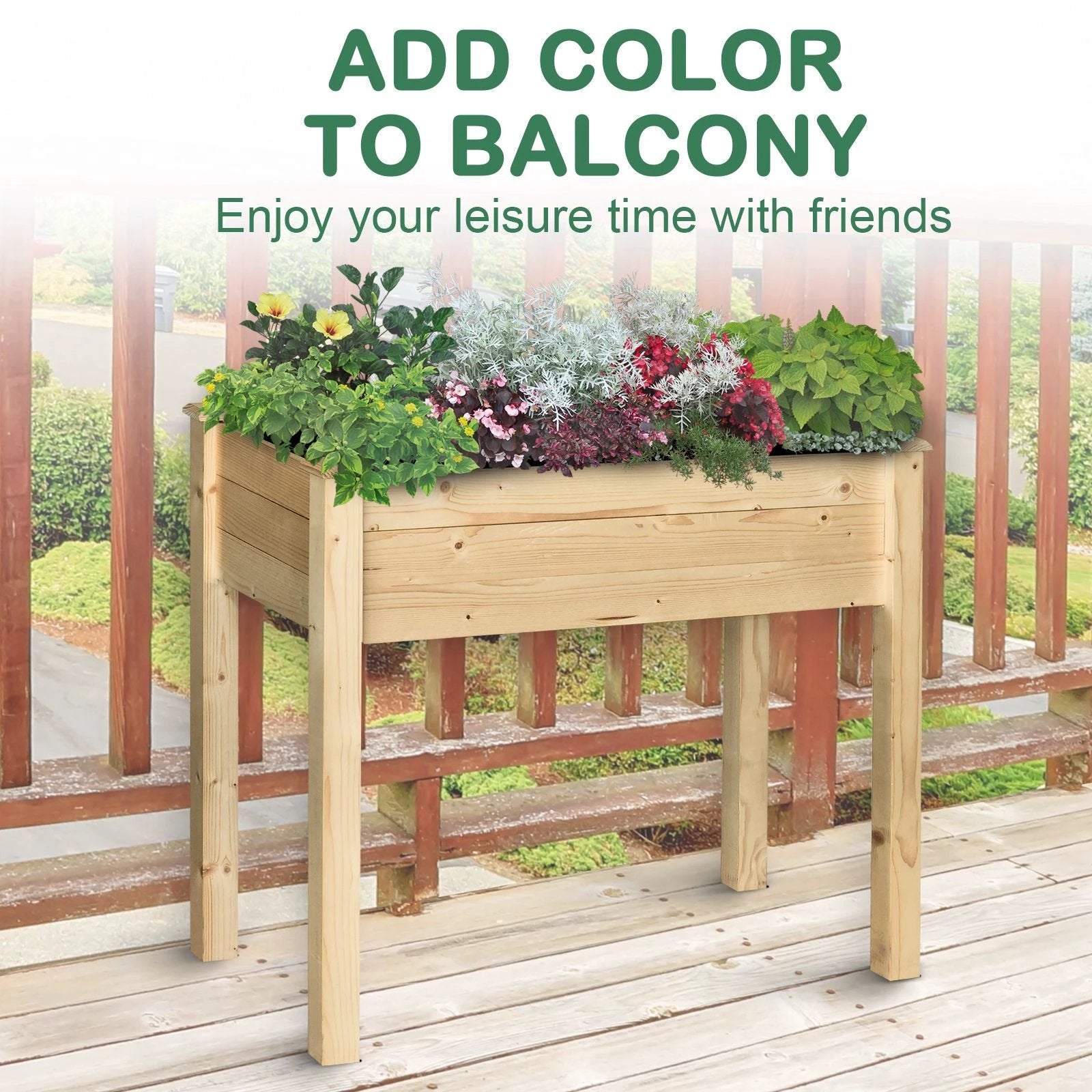 Raised Wood Garden Bed Planter by Outsunny