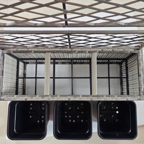 Outsunny Garden PE Rattan Planter Box w/ Trellis Flower Raised Bed, 84x30x107cm by Outsunny