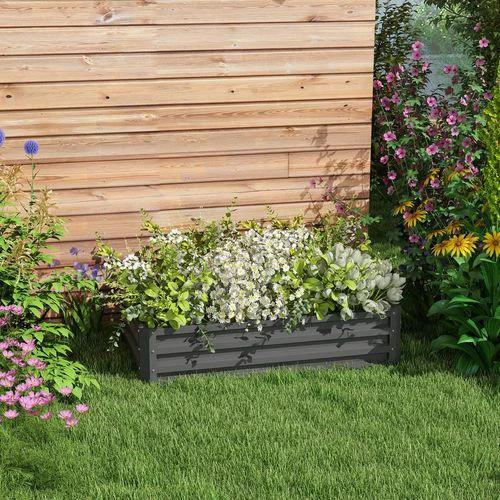 Outsunny Outsunny Raised Garden Bed Elevated Planter Box for Flowers Light Grey - Raised Beds