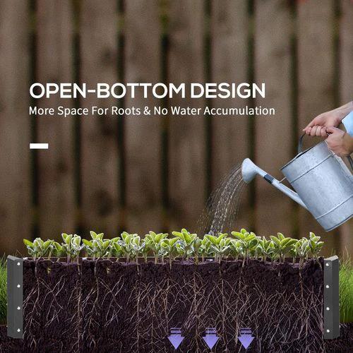 Outsunny Outsunny Raised Garden Bed Elevated Planter Box for Flowers Light Grey - Raised Beds