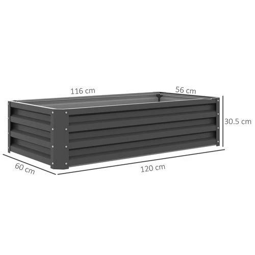 Outsunny Outsunny Raised Garden Bed Elevated Planter Box for Flowers Light Grey - Raised Beds