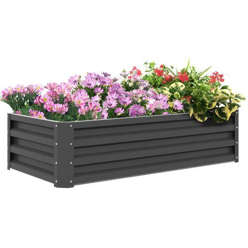 Outsunny Outsunny Raised Garden Bed Elevated Planter Box for Flowers Light Grey - Raised Beds