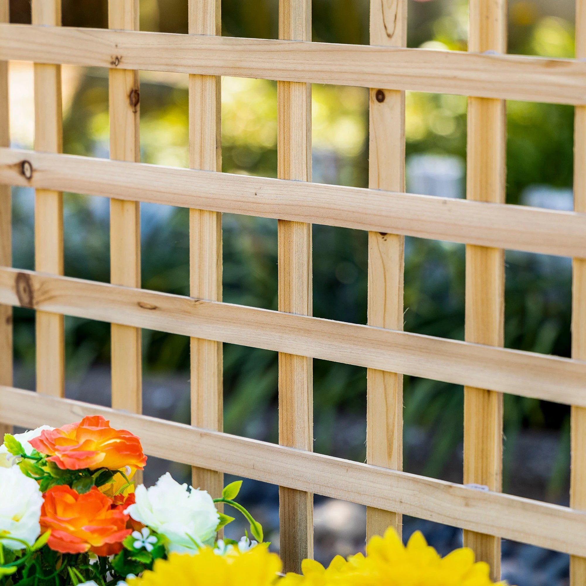 Outsunny Outsunny Raised Garden Bed with Trellis Garden Planters Indoor Outdoor Natural - Raised Beds