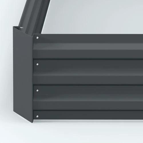 Outsunny Outsunny Set of 2 Raised Garden Bed Galvanised Planter Box Easy Setup Dark Grey - Raised Beds