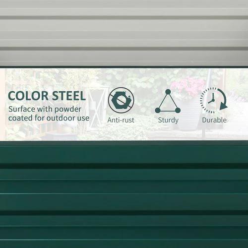 Outsunny Set of 2 Raised Garden Bed Galvanised Planter Box Easy Setup Green by Outsunny