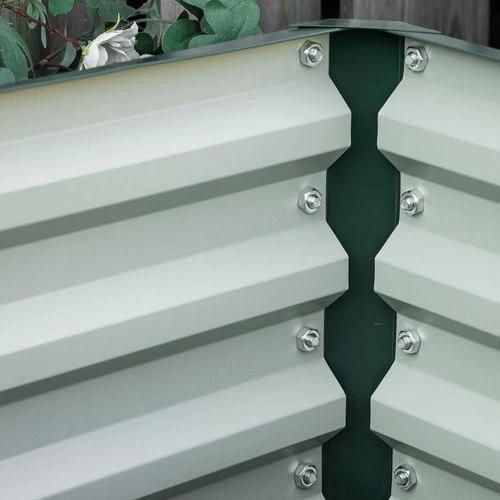 Outsunny Outsunny Set of 2 Raised Garden Bed Galvanised Planter Box Easy Setup Green - Raised Beds