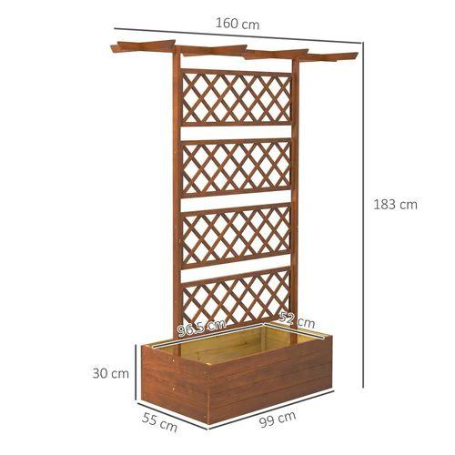 Outsunny Wooden Trellis Planter, Raised Garden Bed for Climbing Plants, Orange by Outsunny