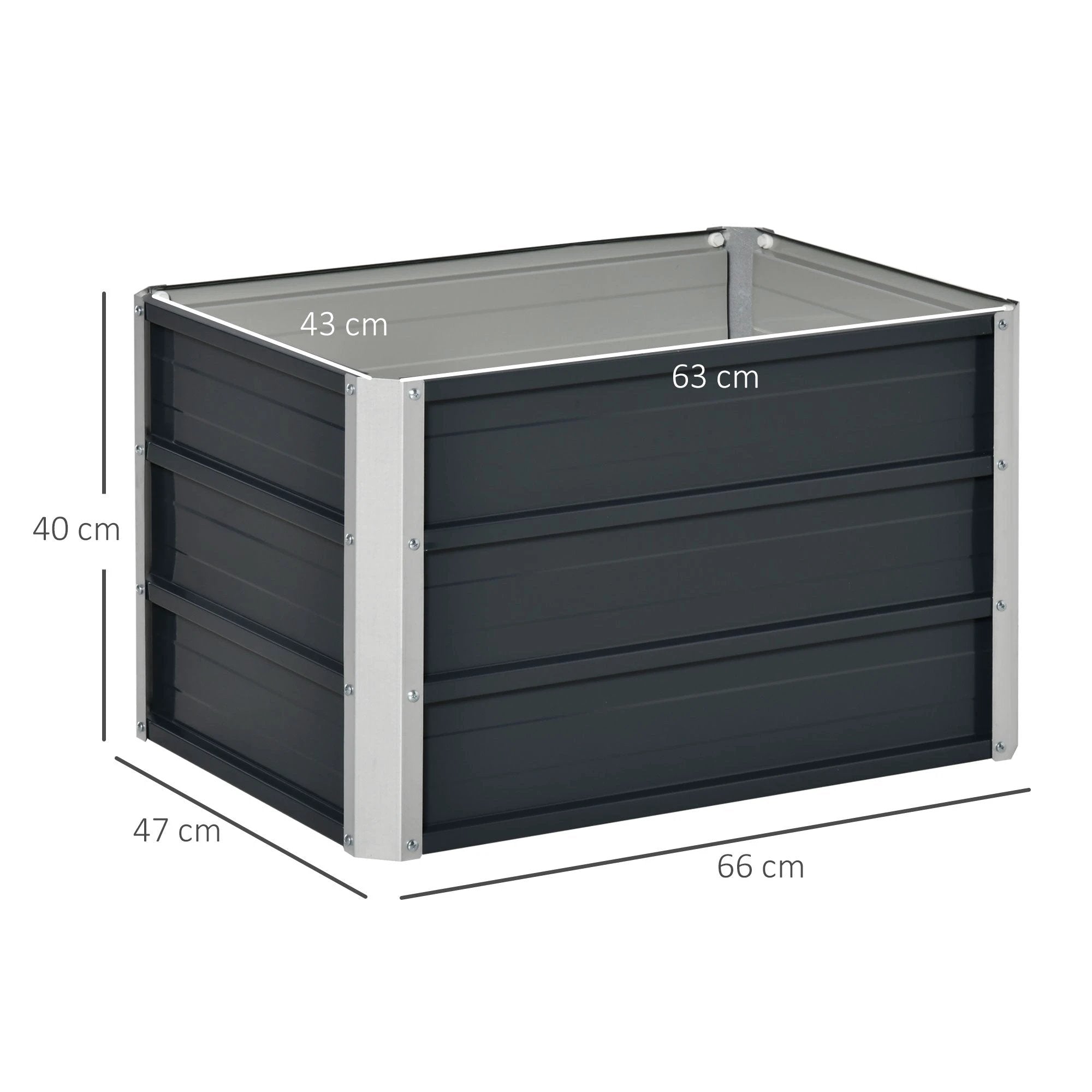 Outsunny Raised Garden Bed, Elevated Planter Box & Gloves, Grey - Raised Beds