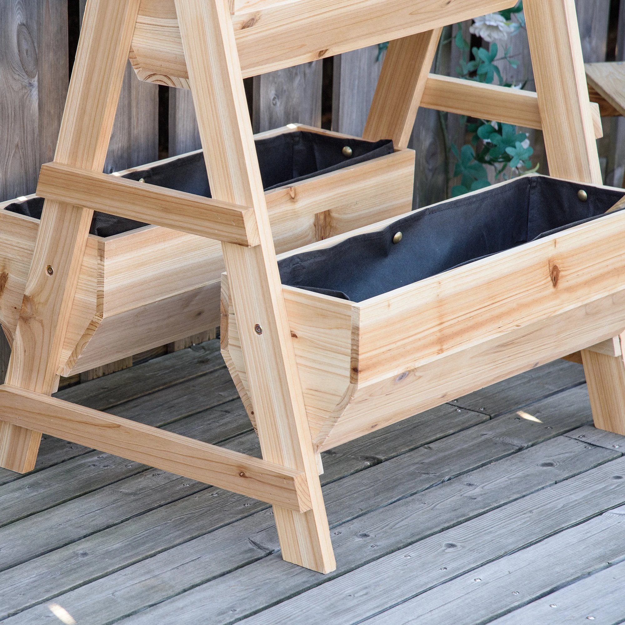 Outsunny Wood Raised Garden Bed Planter Box with Stand - Raised Beds
