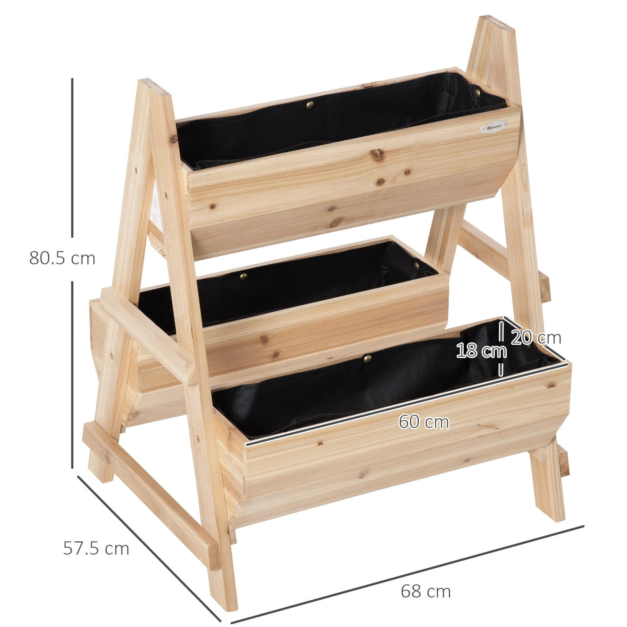 Outsunny Wood Raised Garden Bed Planter Box with Stand - Raised Beds