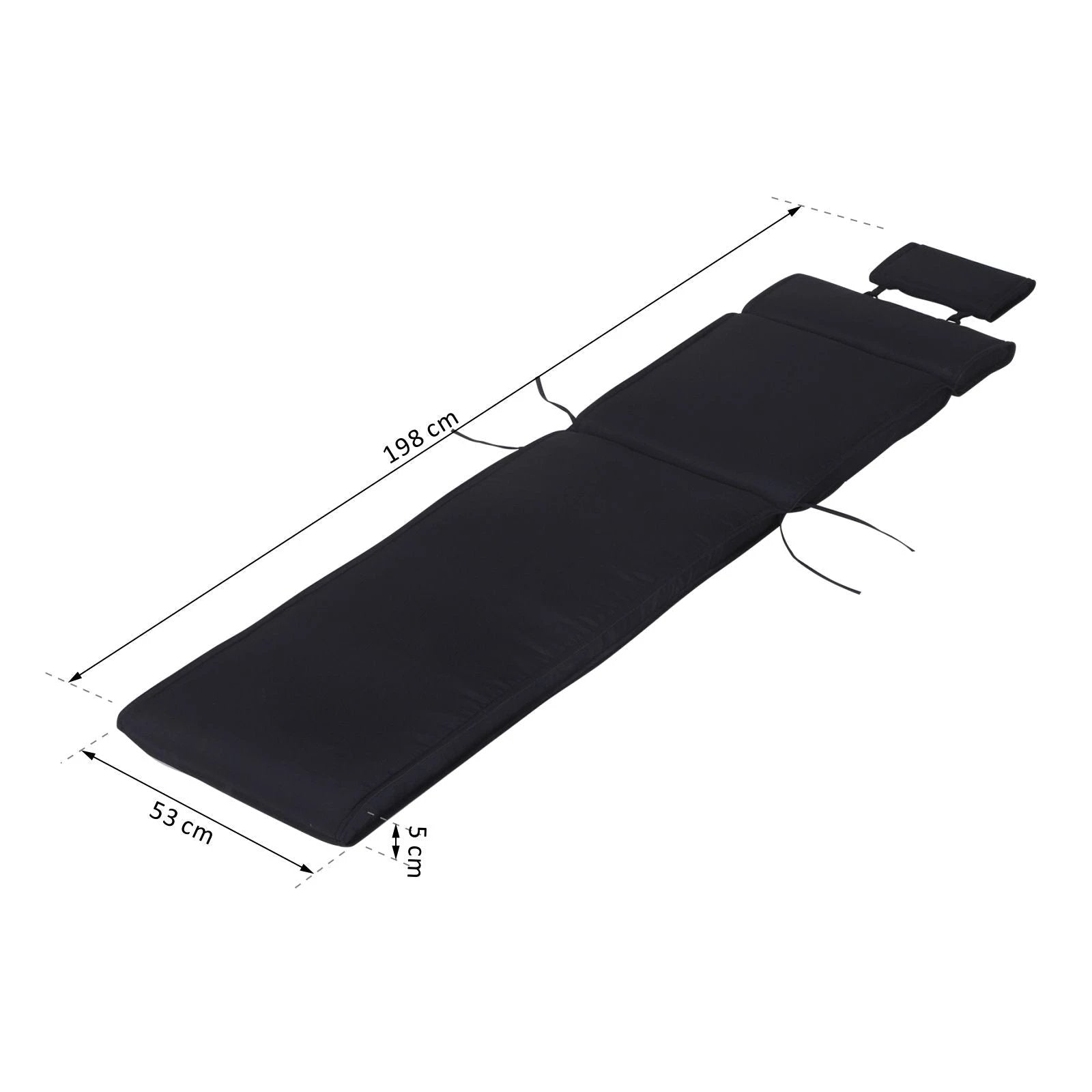 Outsunny Garden Sun Lounger Chair Cushion Reclining Relaxer - Uncategorized Sun Lounger