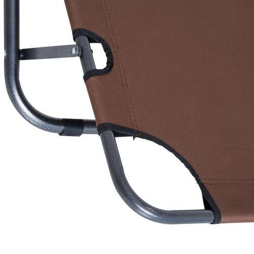 2 in 1 Outdoor Folding Sun Lounger Adjustable Back and Pillow Brown by Outsunny