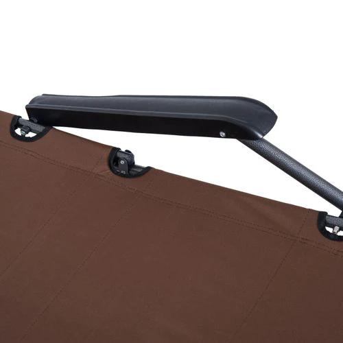2 in 1 Outdoor Folding Sun Lounger Adjustable Back and Pillow Brown by Outsunny