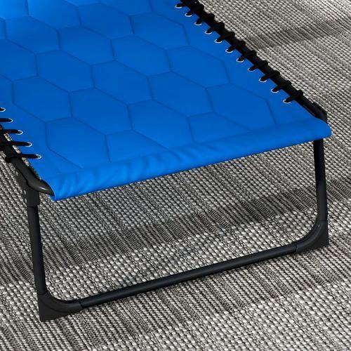 Outsunny Outsunny Foldable Sun Lounger Set, 2 Pieces Sun Lounger w/ Padded Seat Blue - Sun Lounger