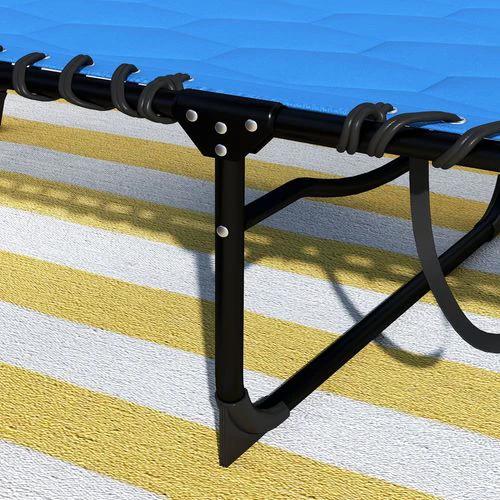 Outsunny Foldable Sun Lounger w/ Reclining Back, Sun Lounger w/ Padded Seat Blue by Outsunny