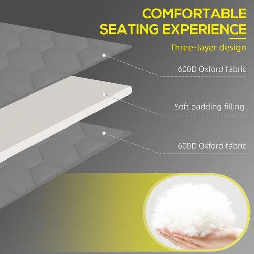 Outsunny Foldable Sun Lounger w/ Reclining Back, Sun Lounger w/ Padded Seat Grey by Outsunny