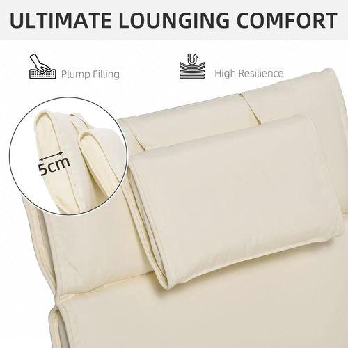 Outsunny Outsunny Garden Sun Lounger Chair Cushion Reclining Relaxer Indoor Outdoor - Sun Lounger