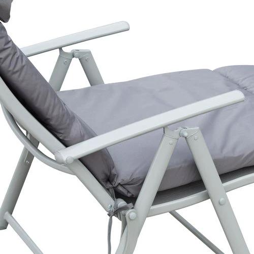 Outsunny Steel Frame Outdoor Garden Padded Sun Lounger w/ Pillow Grey by Outsunny