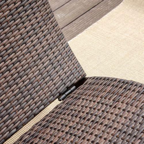Rattan Folding Sun Lounger Recliner Cushion Wicker Garden Furniture 2 Colours by Outsunny