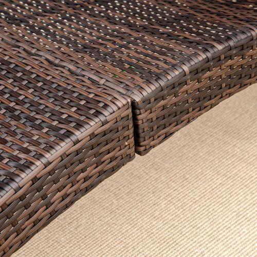 Rattan Folding Sun Lounger Recliner Cushion Wicker Garden Furniture 2 Colours by Outsunny
