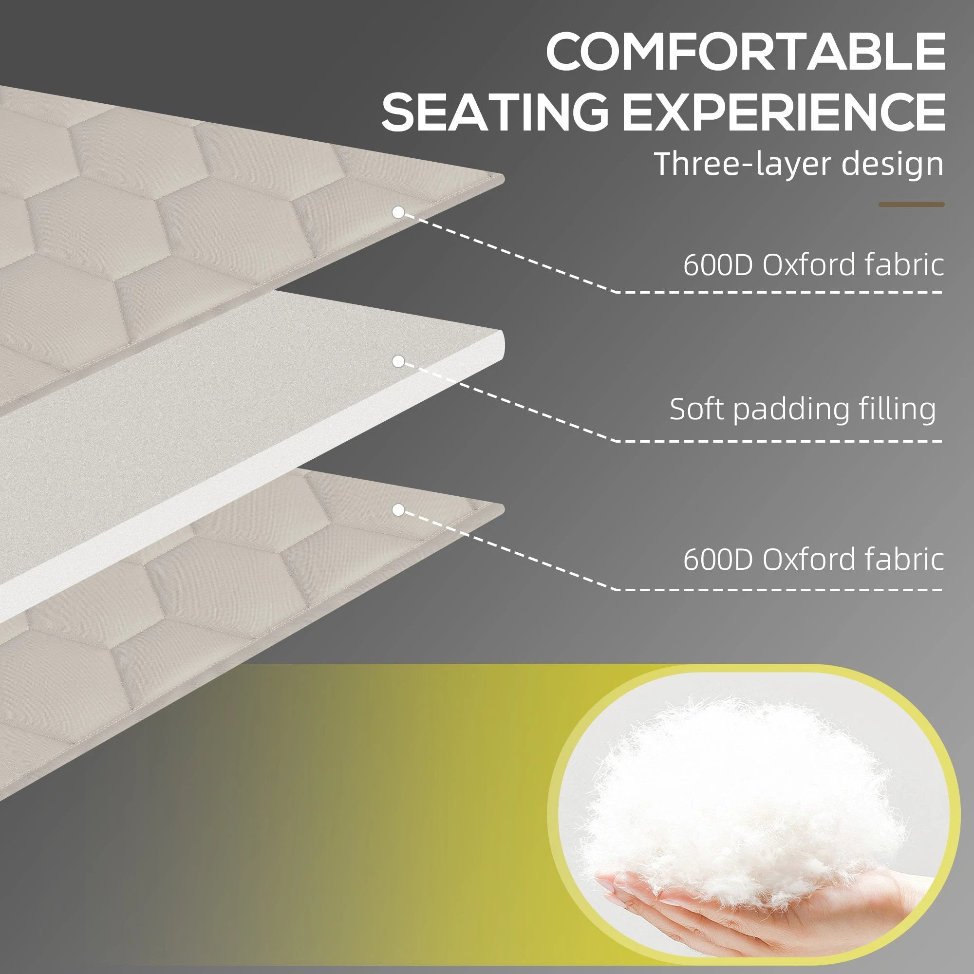 Outsunny Outsunny Foldable Sun Lounger Reclining Back, Sun Lounger w/ Padded Seat Khaki - Sun Lounger