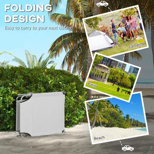 Outsunny Folding Sun Lounger Set of 2 with Sunshade Adjustable Backrest by Outsunny