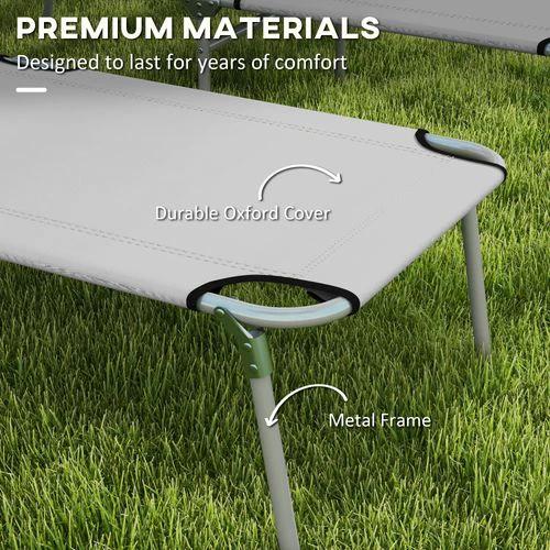 Outsunny Folding Sun Lounger Set of 2 with Sunshade Adjustable Backrest by Outsunny