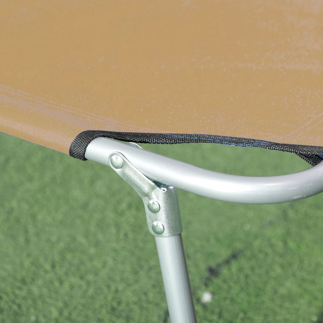 Outsunny Folding Sun Lounger Set of 2 with Sunshade Adjustable Backrest by Outsunny